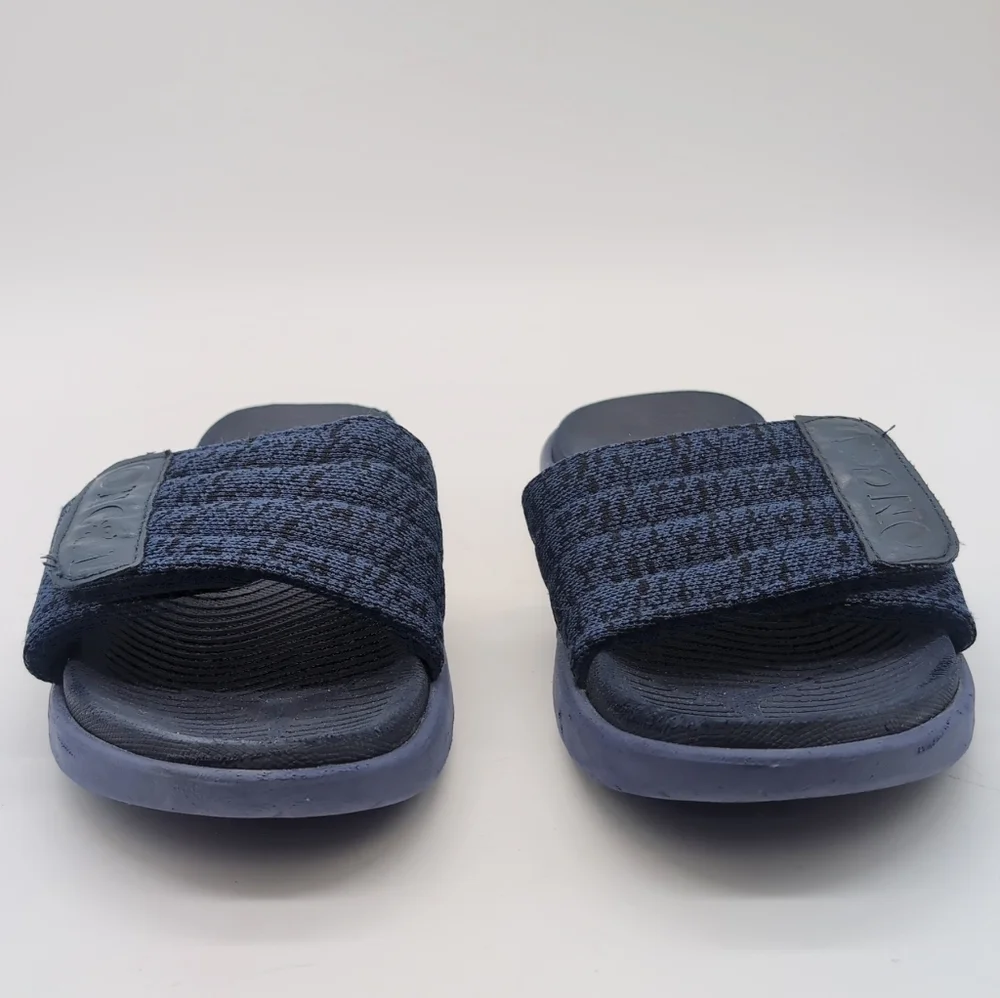 Oncai Sz 40 / 7.5 Navy Blue Slide Sandals with Knit Strap